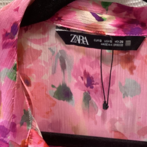 Zara Watercolor Floral Blouse * like new * Small - Picture 3 of 4